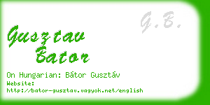 gusztav bator business card